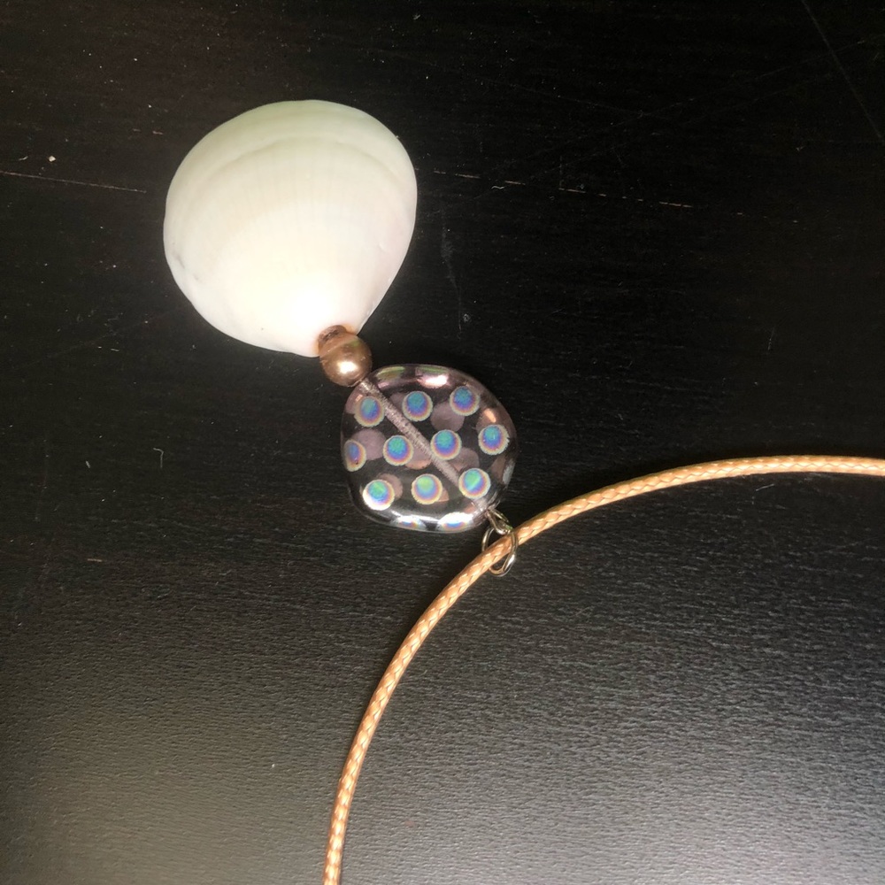 Handmade White Seashell Necklace Florida Sourced